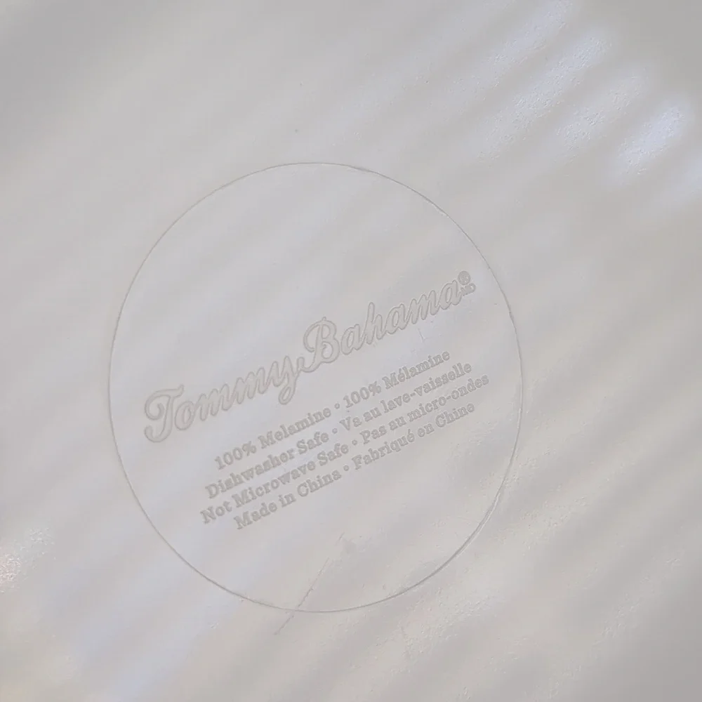 Tommy Bahama Set Of 2 Palm Leaves & Birds Of Paradise Melamine 16